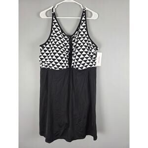 Swuimsuits For All One Piece Swimsuit 26 Womens Plus Black White Slimming NWT